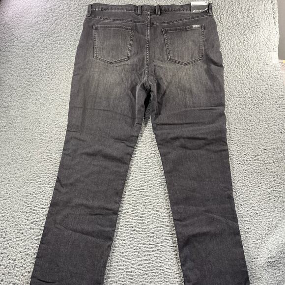 Eddie Bauer Jeans Womens T18 Black Flannel Lined Boyfriend Relaxed Stretch Denim - Picture 6 of 13